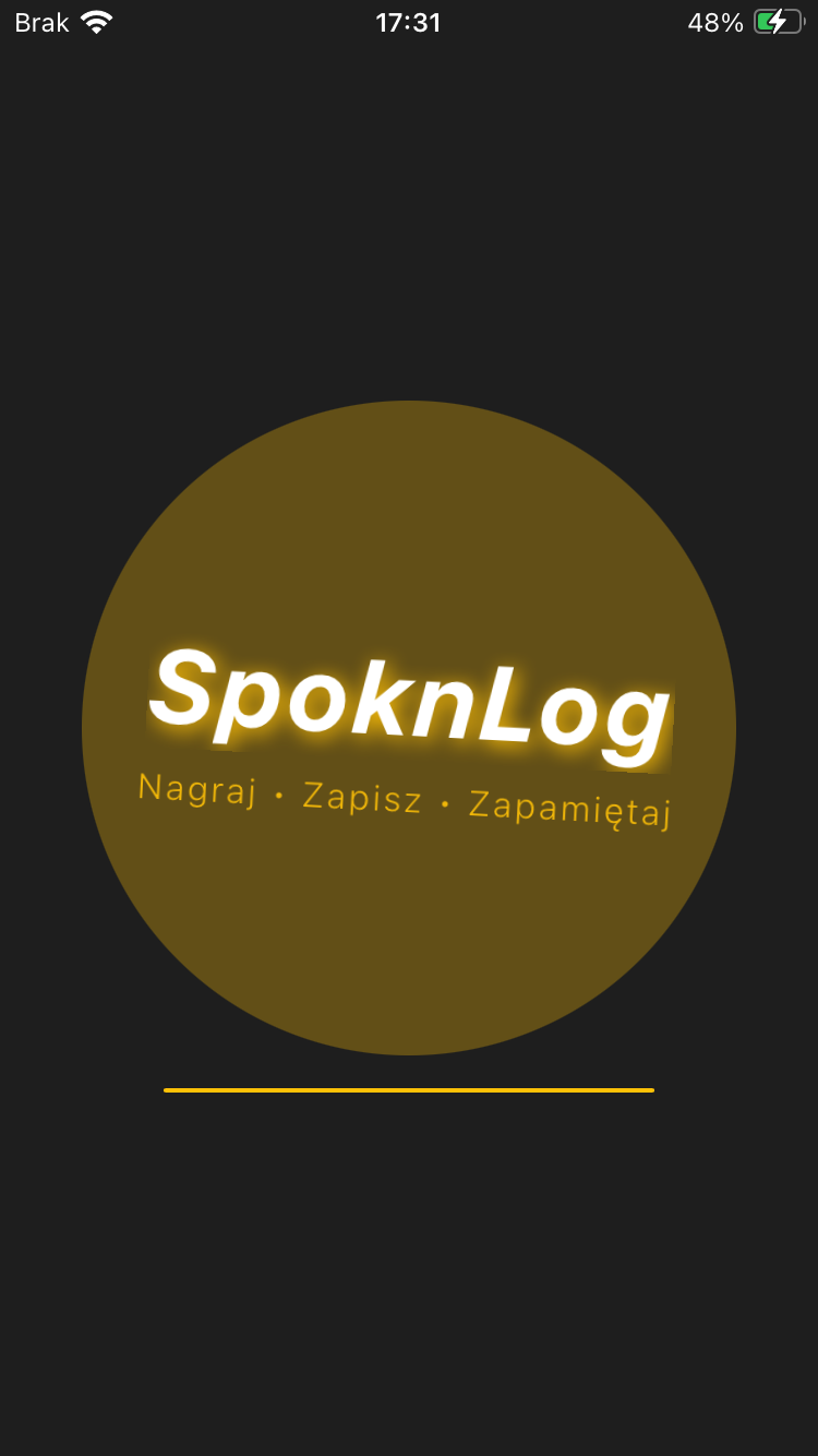 SpoknLog - ekran główny